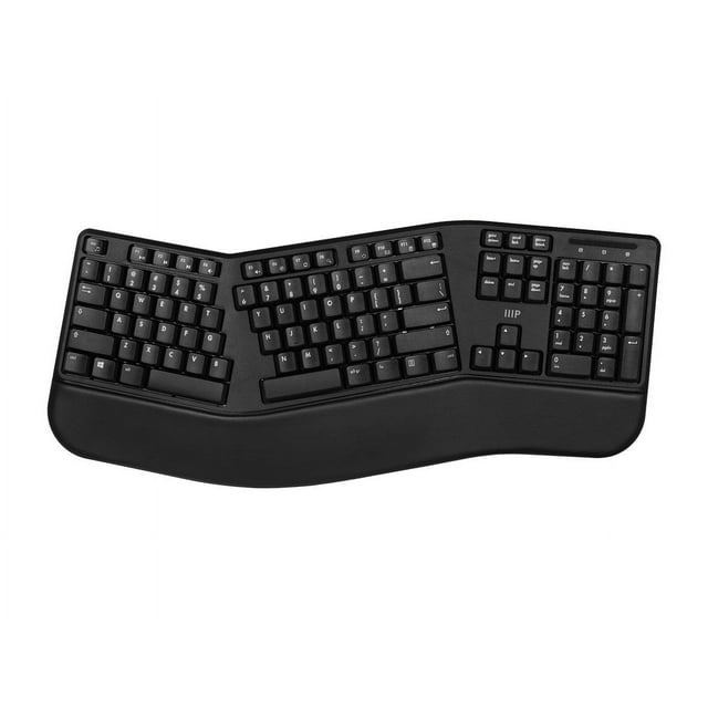 Monoprice Ergonomic Wireless Split 105-Key Keyboard, 2.4GHz Wireless ...