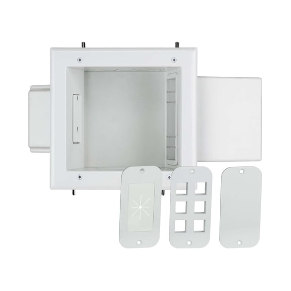 Monoprice Expandable Media Box with Duplex Receptacle, White