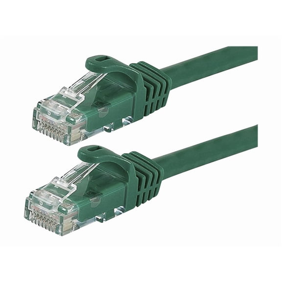 Monoprice FLEXboot Series - Patch cable - RJ-45 (M) to RJ-45 (M) - 100 ft - 0.2 in - UTP - CAT 5e - booted, molded, snagless, stranded - green