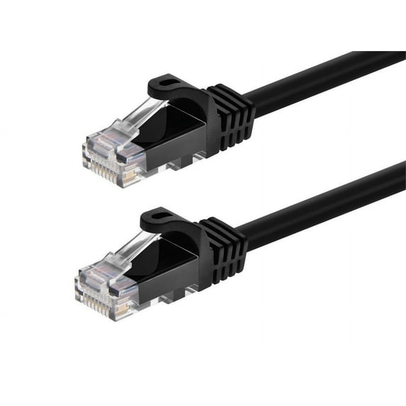 Monoprice Cat6 Ethernet Patch Cable - 10 Feet - Black | Network Internet Cord - RJ45, Stranded, 550Mhz, UTP, Pure Bare Copper Wire, 24AWG - Flexboot Series