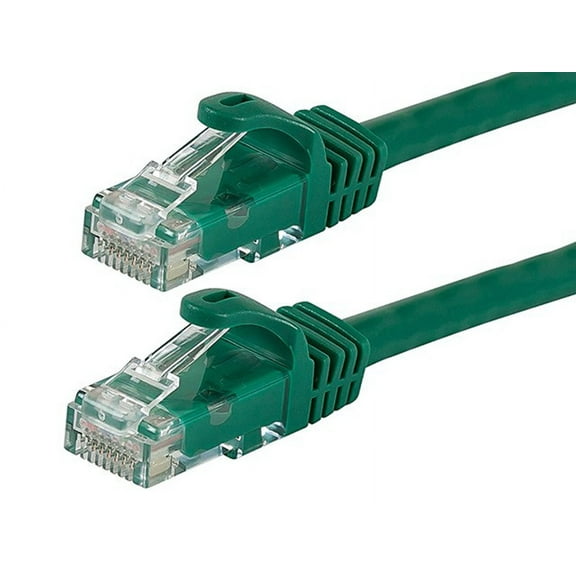 Monoprice Cat6 Ethernet Patch Cable - 1 Feet - Green | Network Internet Cord - RJ45, Stranded, 550Mhz, UTP, Pure Bare Copper Wire, 24AWG - Flexboot Series