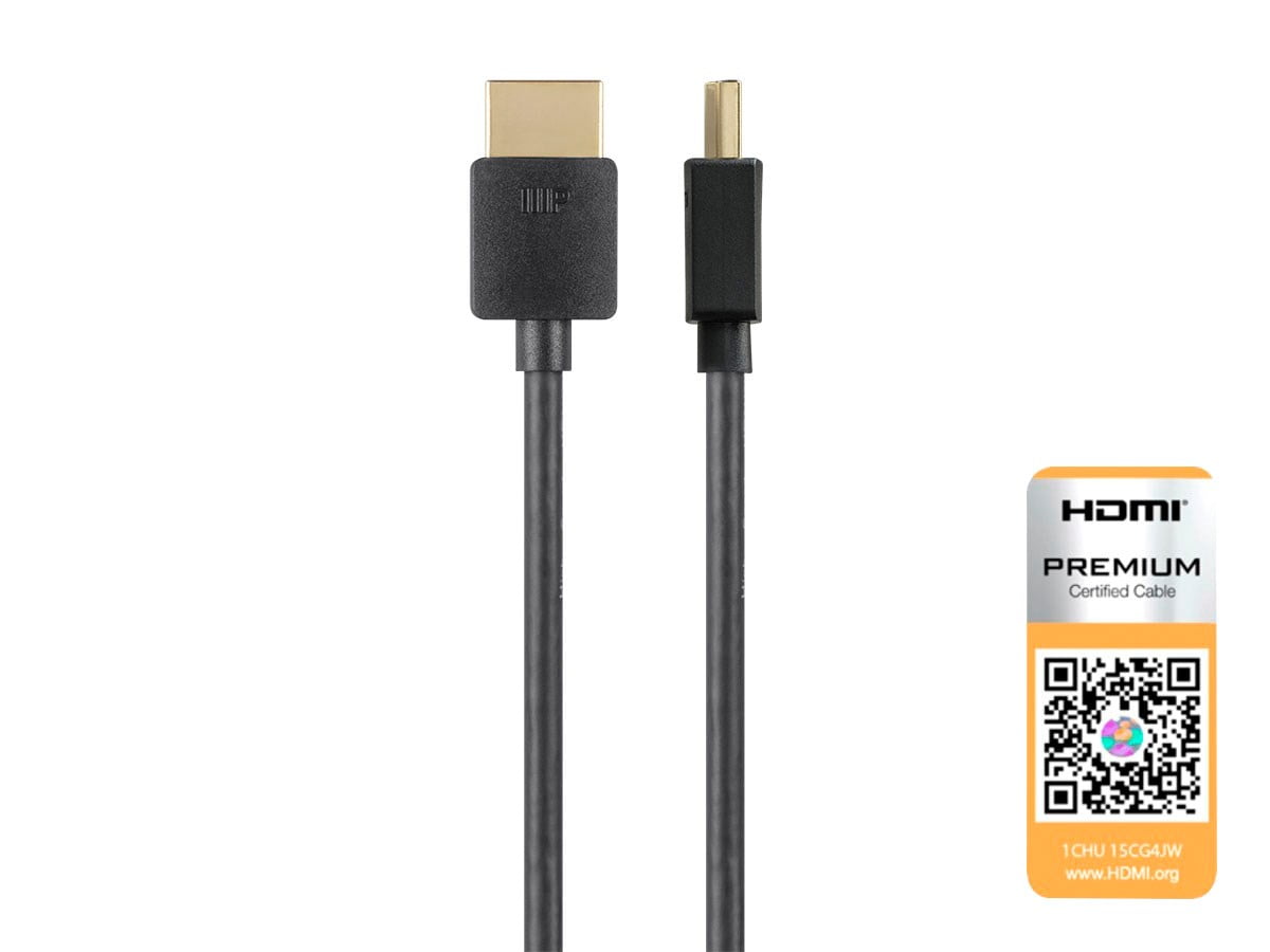 2 ft Black Shielded HDMI Cable with Ethernet and 4K Support