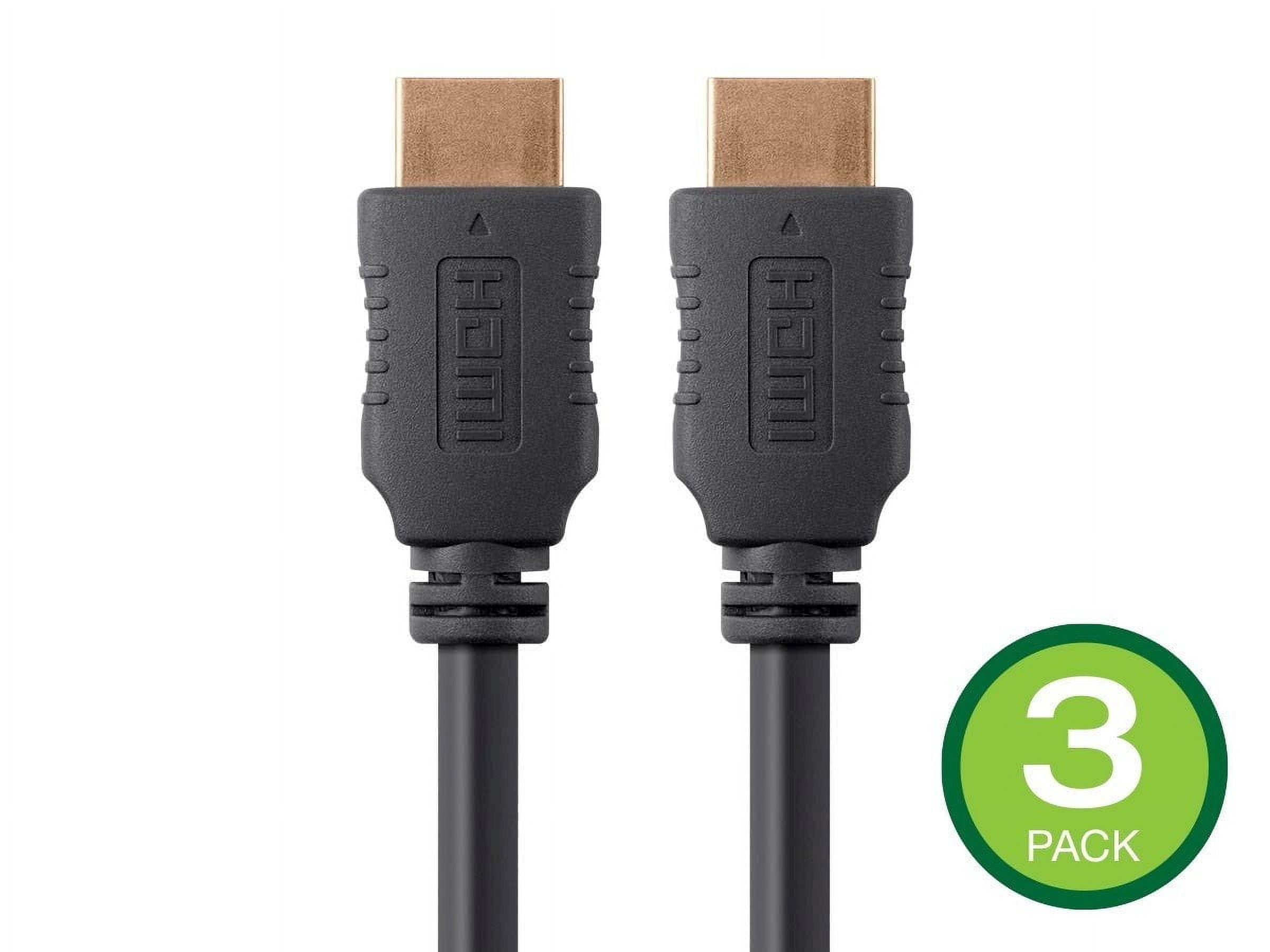 Monoprice HDMI Cable - 30 Feet - Black (3 Pack) High Speed, 4K@60Hz, HDR, 18Gbps, YCbCr 4:4:4, 26AWG, Compatible with UHD TV and More - Select Series