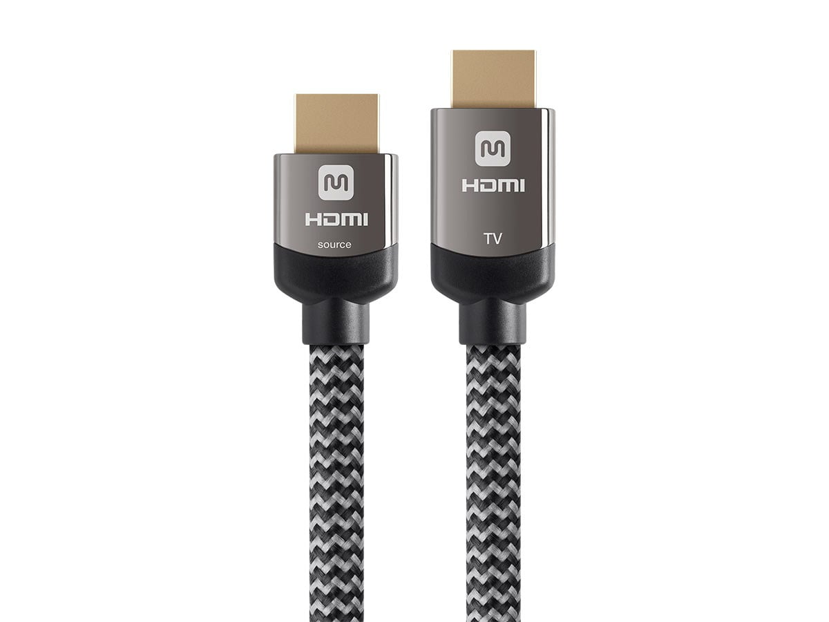 30 ft Gray Braided High Speed HDMI Cable with Zinc Alloy Connectors
