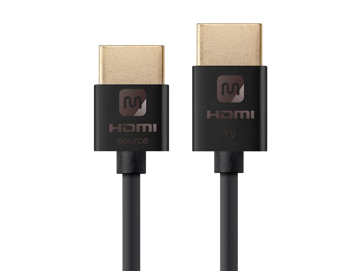 Monoprice HDMI Cable - 6 Feet - Black | High Speed, Active Chipset, 4K@60Hz, HDR, 18Gbps, 36AWG, YUV 4:4:4 , Compatible with UHD TV and More - Ultra Slim Series