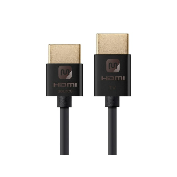 Monoprice HDMI Cable - 6 Feet - Black | High Speed, Active Chipset, 4K@60Hz, HDR, 18Gbps, 36AWG, YUV 4:4:4 , Compatible with UHD TV and More - Ultra Slim Series