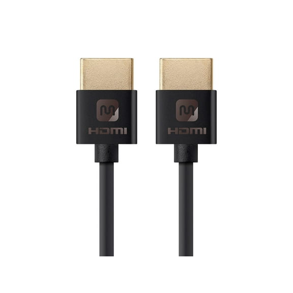 Monoprice HDMI High Speed Cable - 4 Feet - Black, 4K@60Hz, HDR, 18Gbps, 36AWG, YUV 4:4:4 - Ultra Slim Series