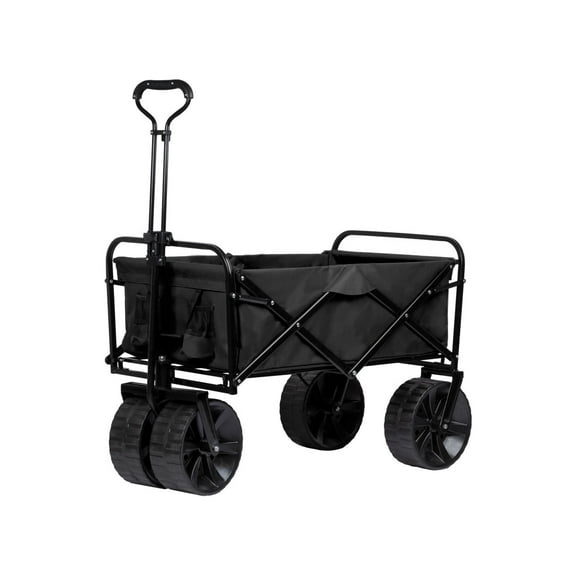 Monoprice Heavy Duty All Terrain Collapsible Outdoor Wagon, Black - Durable, 600D Oxford, Mildew and UV Resistant - Pure Outdoor Collection
