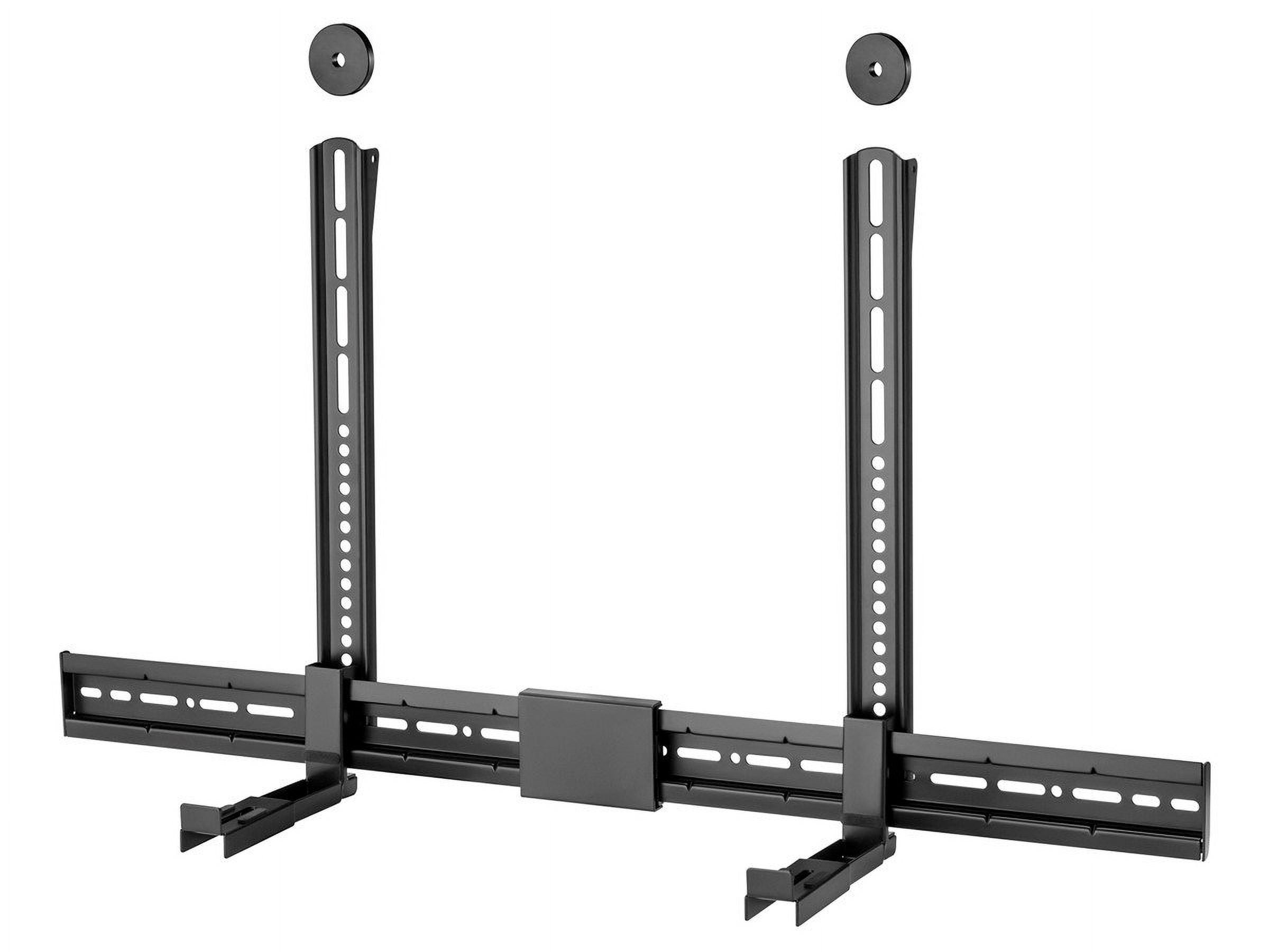 Monoprice Heavy Duty Universal Sound Bar Mount Bracket Above or Under TV, Extends 3.4"-6.1", Fits Most Soundbars Up to 33 Lbs, Anti-Skid Base, 3 Installation Options, Max VESA 800x400mm