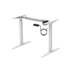 Monoprice Height Adjustable Sit-Stand Riser Table Desk Frame - White With Electric Single Motor, Compatible With Desktops From 39in-63in Wide