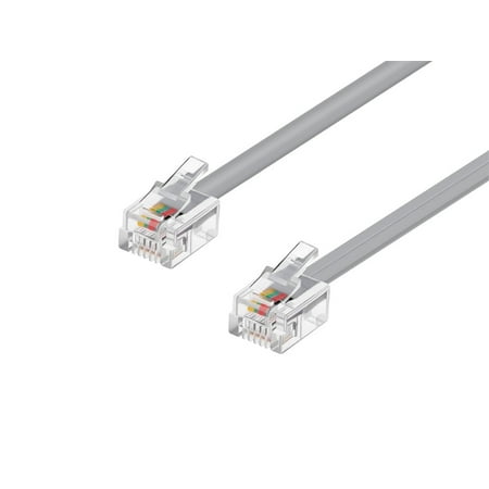 Monoprice Landline Telephone Cable - 50 Feet - RJ11(6P4C) Straight for Data