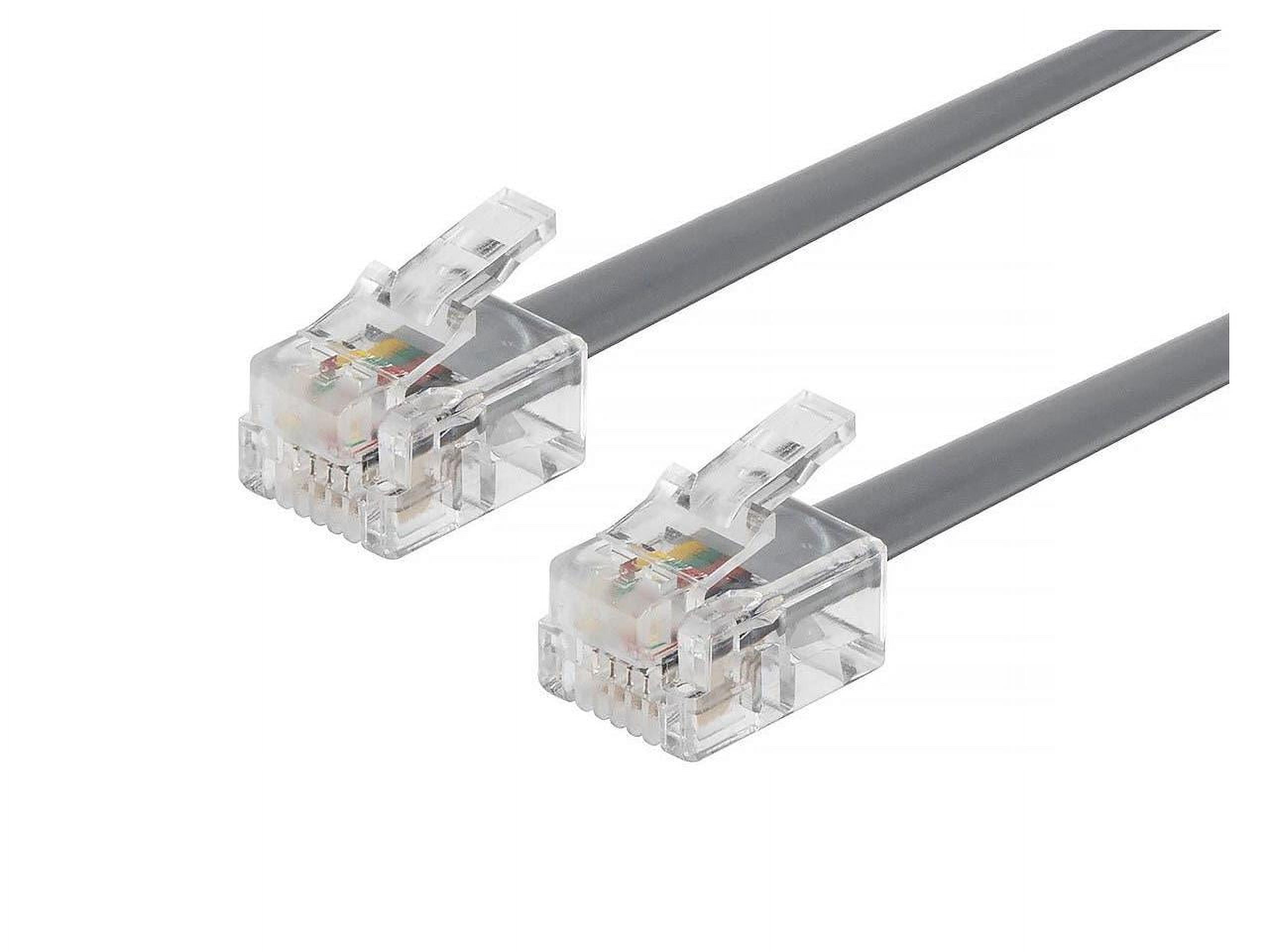 Monoprice Landline Telephone Cable 7 Feet RJ11(6P4C) Straight for Data