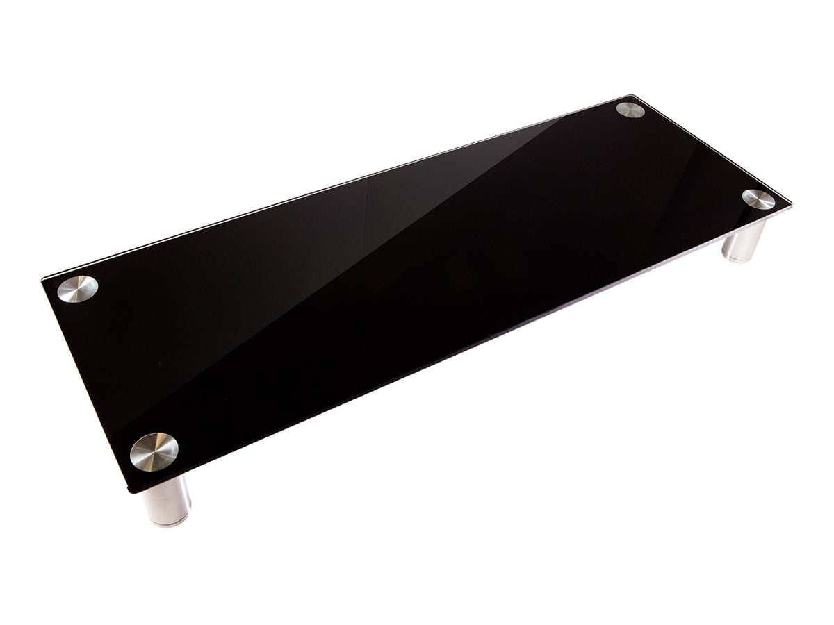 Elevate 30.8" Black Glass and Aluminum Desktop Stand