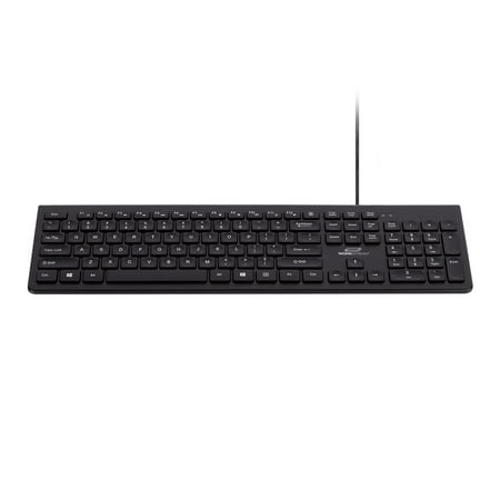 Monoprice Low-Profile Spill-Resistant Silent Keyboard – Membrane Water-Resistant Coating 10 Million Keystrokes - Workstream Collection