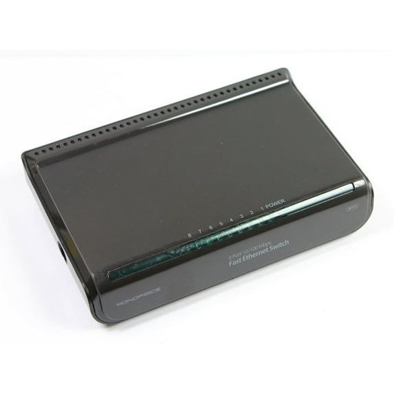 Monoprice M108 Fast Black Ethernet Switch 8 Ethernet ports 10/100/1000 Mbps 844660078548