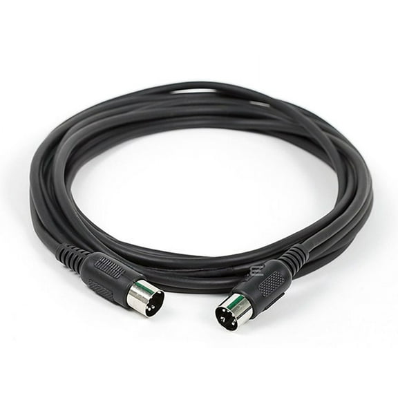 Monoprice MIDI Cable - 15 Feet - Black | With Keyed 5-pin DIN Connector, Molded Connector Shells