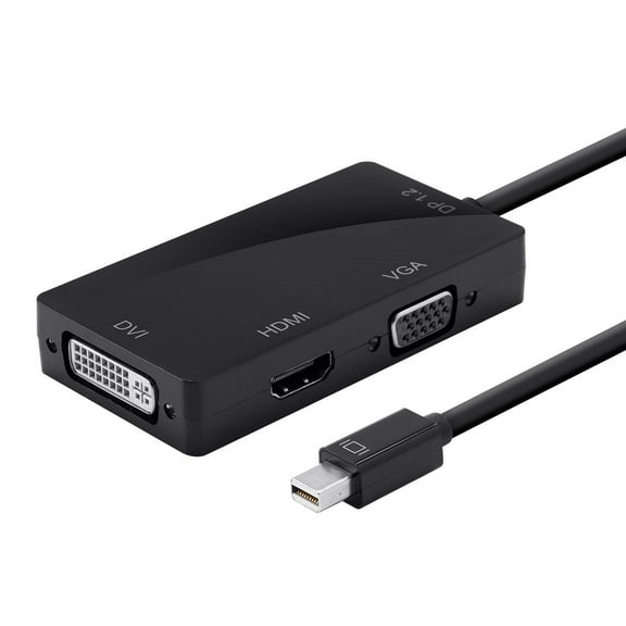 Monoprice Mini DisplayPort 1.2a / Thunderbolt to 4K HDMI DVI and VGA Passive Adapter Black 112799