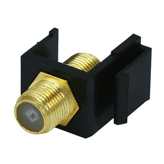 Modular F-Type Female Coupler Keystone Jack - Black