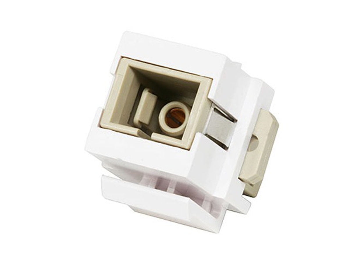 Monoprice Modular SC Fiber Optic Keystone Jack Coupler - White
