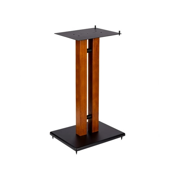 Monoprice Monolith 28in Cherry Wood Speaker Stand with Adjustable Top Plate, Cherry (Each)  Harmon Kardon, Bose, Sony, Polk, KEF, JBL, Klipsch, For Home Theater Speakers In Your Entertainment System