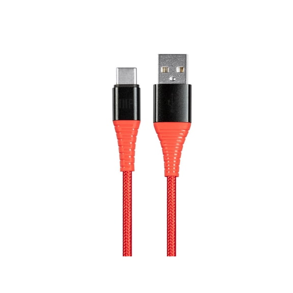 Monoprice Nylon Braided USB C to USB A 2.0 Cable - 1.5 Feet - Red | Type C, Durable, Fast Charge for Samsung Galaxy S10/ Note 8, LG V20 and - AtlasFlex Series