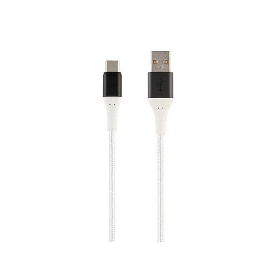 Monoprice Nylon Braided USB C to USB A 2.0 Cable - 3 Feet - White | Type C, Durable, Fast Charge for Samsung Galaxy S10/ Note 8, LG V20 and - AtlasFlex Series