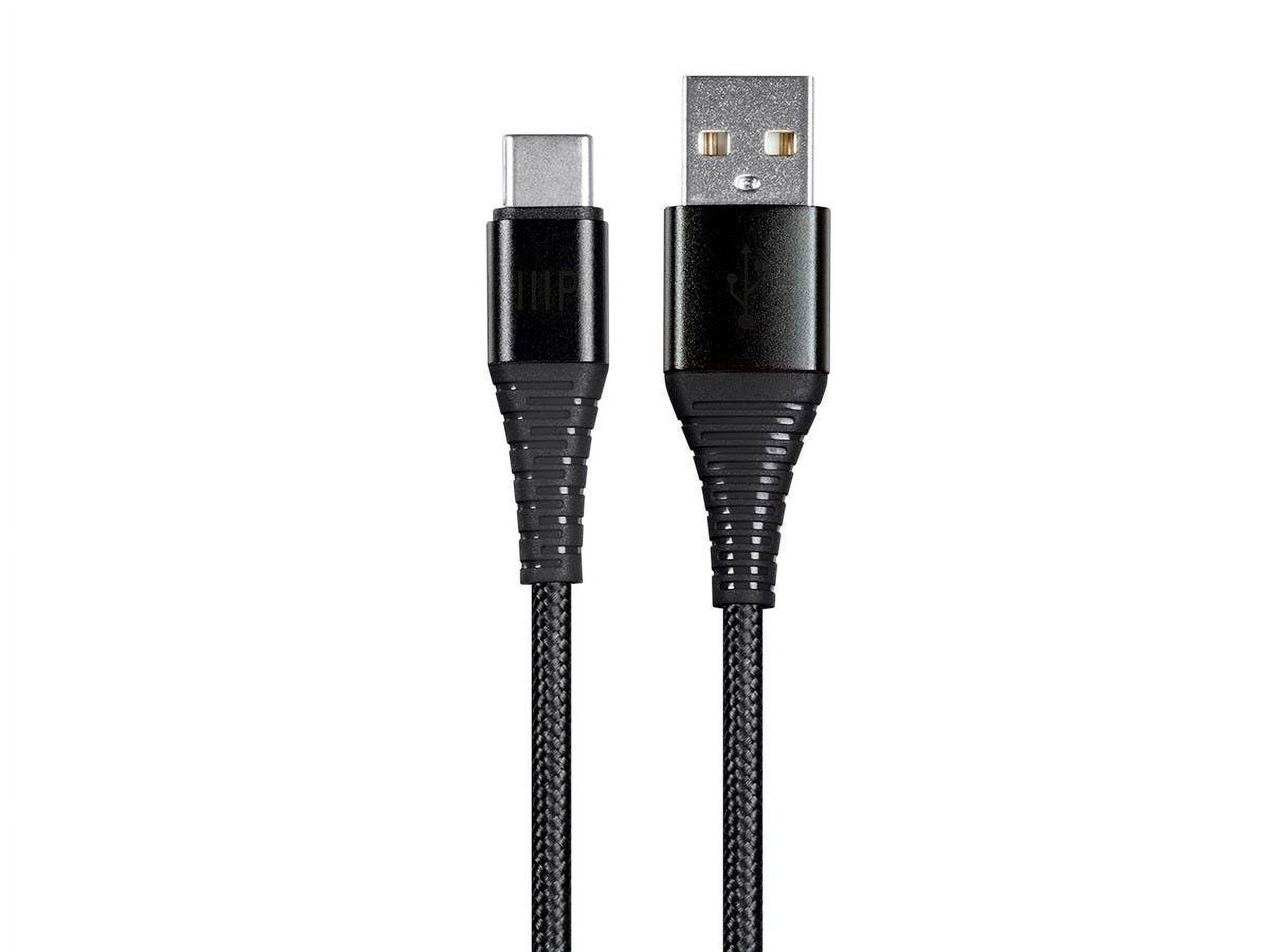 Monoprice Nylon Braided USB C to USB A 2.0 Cable - 3 Pack (1.5ft, 3ft, 6ft) - Black | Type C, Durable, Fast Charge for Samsung Galaxy S10/ Note 8, LG V20 and - AtlasFlex Series