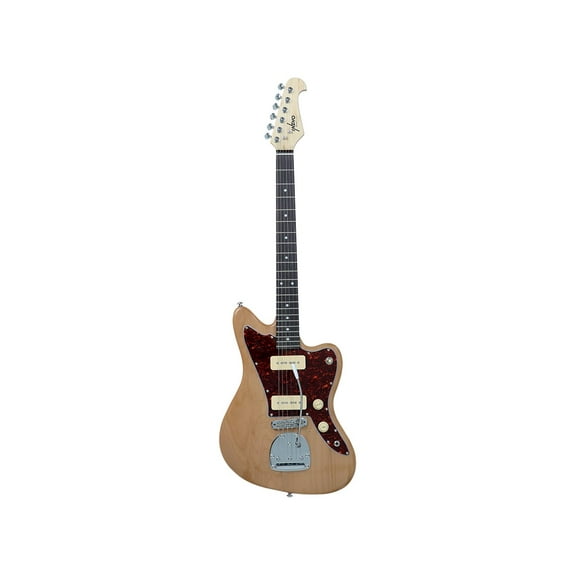 Monoprice Offset OS40 DLX Plus Alder Electric Guitar with Gig Bag - Natural, Alder Body, Soapbar Pickups, Maple Neck - Indio Series