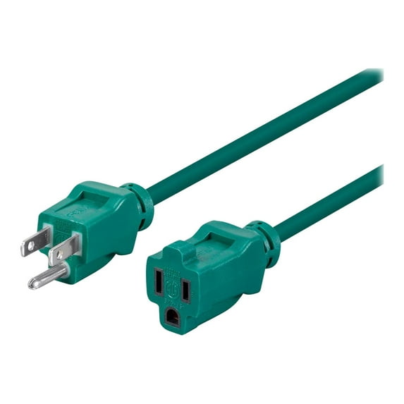 Monoprice Outdoor Extension Cord - 35 Feet - Green | NEMA 5-15P to NEMA 5-15R, 16AWG, 13A/1625W, SJTW