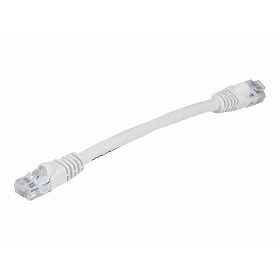 Monoprice FLEXboot Series - Network cable - RJ-45 (M) to RJ-45 (M) - 15.2 cm - UTP - CAT 5e - molded, snagless, stranded - white