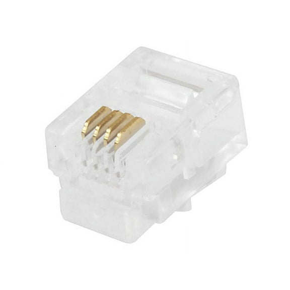 Monoprice 50-pcs RJ11 6P4C Plug for Round Solid Cable