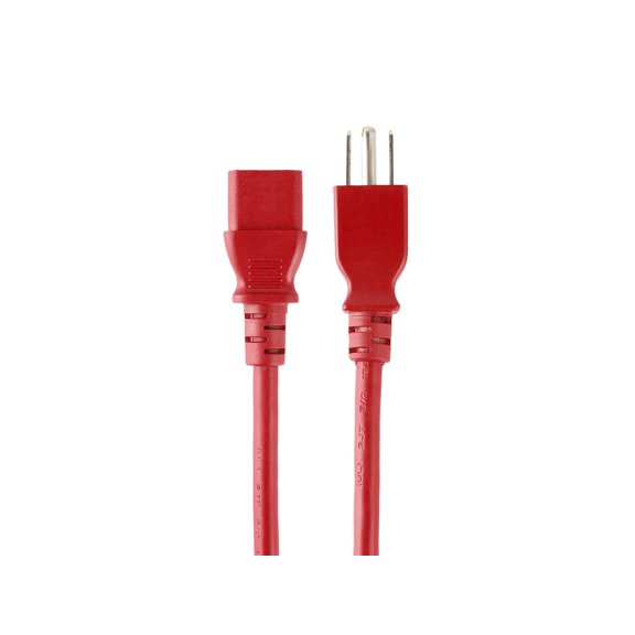 Monoprice Power Cable / Cord - 3 Feet - Red | 18AWG 3 Conductor PC Power Connector Socket 10A (NEMA 5-15P to IEC 60320 C13)
