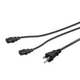 thumbnail image 1 of Monoprice Power Cord Splitter - 3 Feet - Black | NEMA 5-15P to 2x IEC 60320 C13 16AWG 13A/1625W SJT, 1 of 1