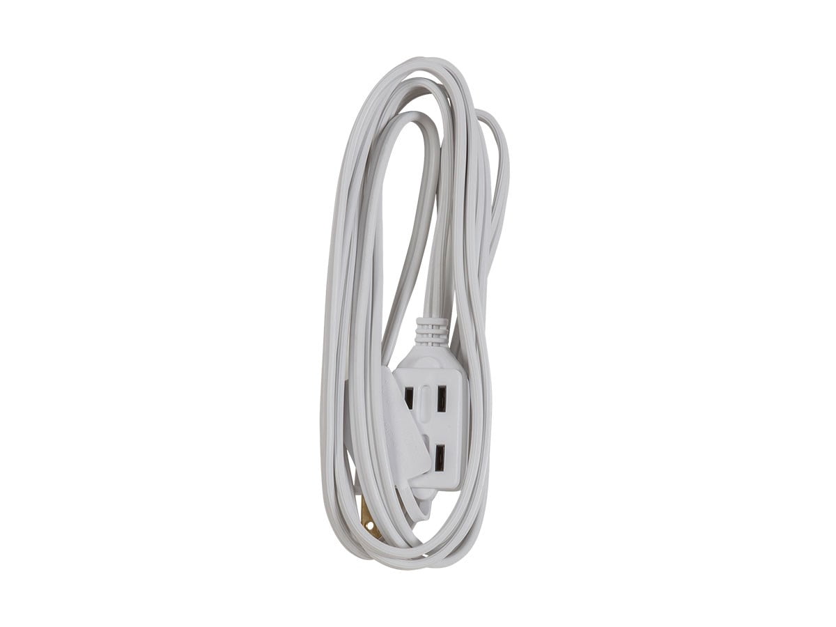 Monoprice Power Cords Extension Cord - 6 Feet - White | 16AWG 3-Outlet Polarized NEMA 1-15 Indoor, 13A/1625W