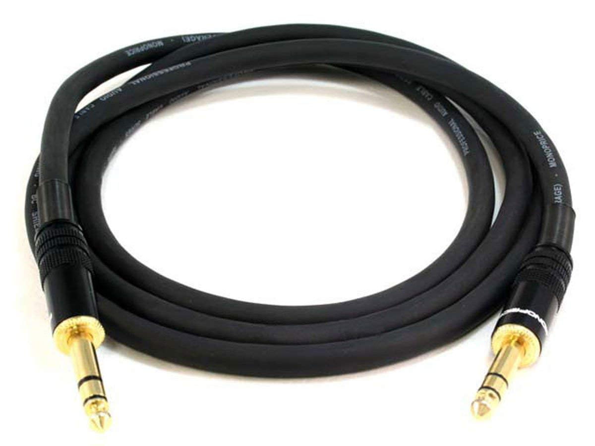Monoprice Premier Series 1/4 Inch (TRS) Male to Male Cable Cord - 6 Feet- Black