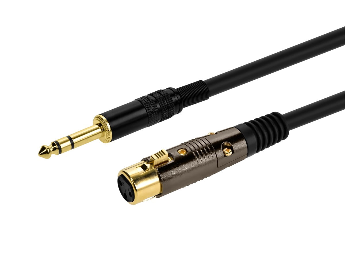 Monoprice XLR Female to 1/4in TRS Male Cable - 15 Feet | 16AWG, Gold Plated - Premier Series