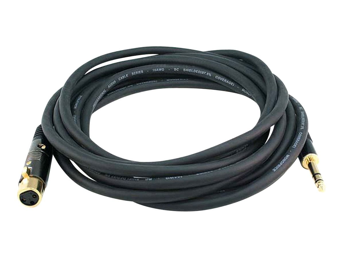 Monoprice Premier Series 15' 16AWG XLR Female to 1/4" TRS Male Audio Cable Black 104771