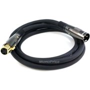 Monoprice XLR Male to XLR Female Cable [Microphone & Interconnect] - 6 Feet | Gold Plated, 16AWG - Premier Series