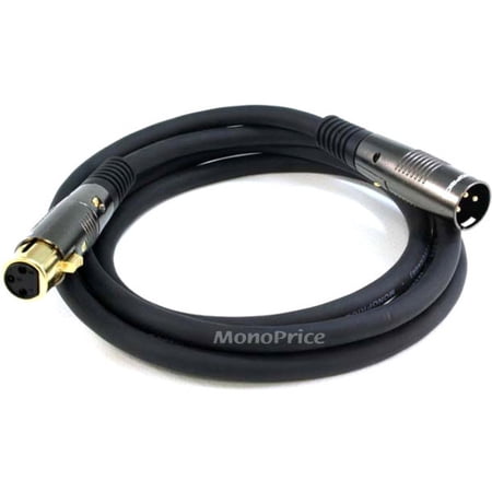 Monoprice XLR Male to XLR Female Cable [Microphone & Interconnect] - 6 Feet | Gold Plated, 16AWG - Premier Series
