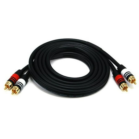 Monoprice Premium 6' 2-RCA Plug Male to Male 22AWG Cable Black 102864