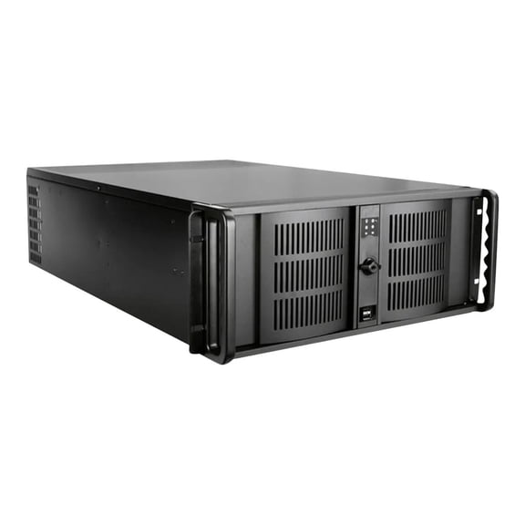 Monoprice - Rack-mountable - 4U - extended ATX / SSI EEB - hot-swap - no power supply (PS/2 / PS3) - black - USB