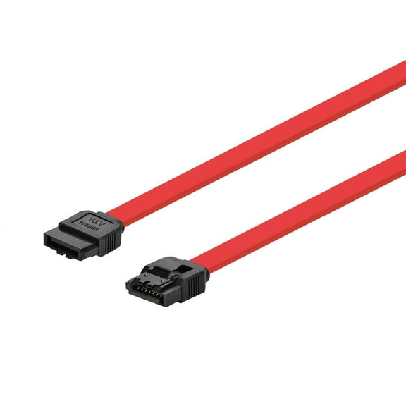 Monoprice SATA 6Gbps Straight Cable with Locking Latch - 0.83 Feet - Red | Compatible with SSD, CD Writer, CD Driver, SATA HDD