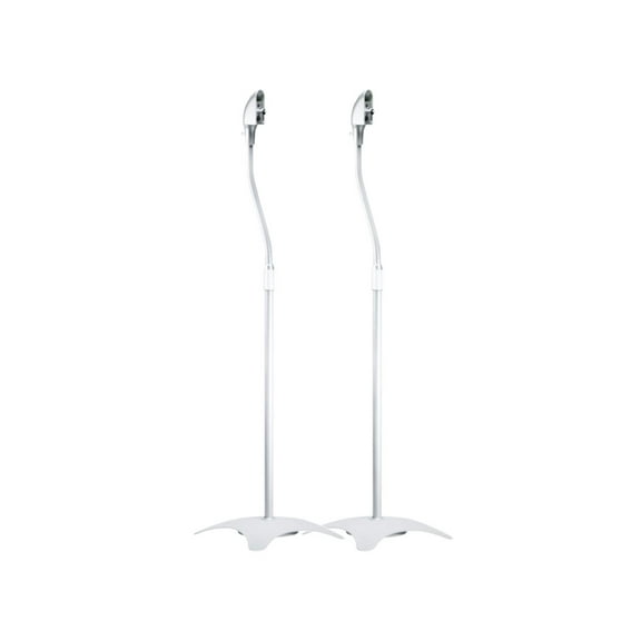 Monoprice Satellite Speaker Floor Stands - Silver (Pair) Supports Up to 5 Lbs. Each, Height Adjustable (26.8 to 43.3 Inches)