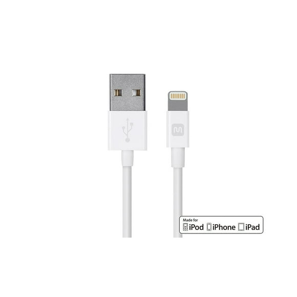 Monoprice Select Series Apple MFi Certified Lightning to USB Charge & Sync Cable 6-inch White 112836