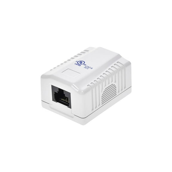 Monoprice Single Cat6 Surface Mount Box White 107092