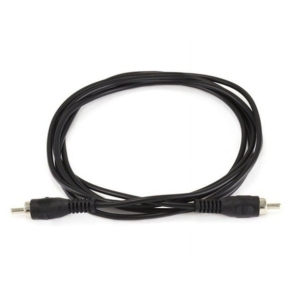 Monoprice Single-Channel Cable - 6 Feet - Black | RCA Plug/Plug Male/Male, ideal for short, low-frequency connections