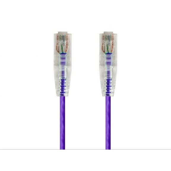 Monoprice Cat6 Ethernet Patch Cable - 10 feet - Purple, Snagless RJ45 Stranded 550MHz UTP CMR Riser Rated Pure Bare Copper Wire 28AWG - SlimRun Series