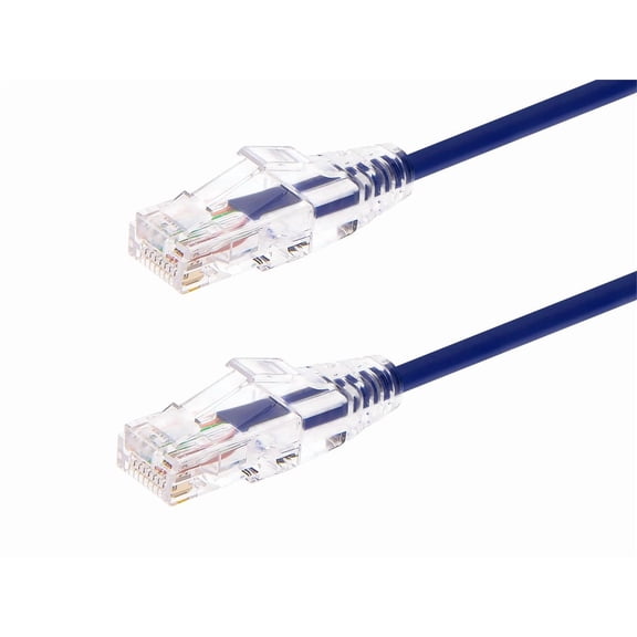 Monoprice Cat6 Ethernet Patch Cable - 10 feet - Purple, Snagless RJ45 Stranded 550MHz UTP CMR Riser Rated Pure Bare Copper Wire 28AWG - SlimRun Series