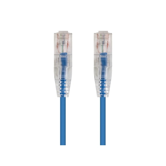 Monoprice SlimRun - Patch cable - RJ-45 (M) to RJ-45 (M) - 5 ft - UTP - CAT 6 - riser, snagless, stranded - blue