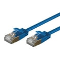 thumbnail image 1 of Monoprice SlimRun Cat6A Ethernet Patch Cable - Network Internet Cord - RJ45, Stranded, STP, Pure Bare Copper Wire, 36AWG, 10ft, Blue, 1 of 4